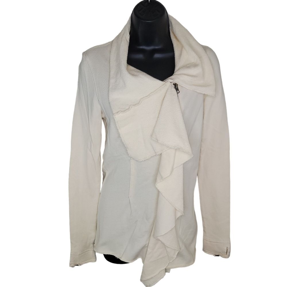 We The Free People Ivory ruffle front asymmetric Jacket size XS